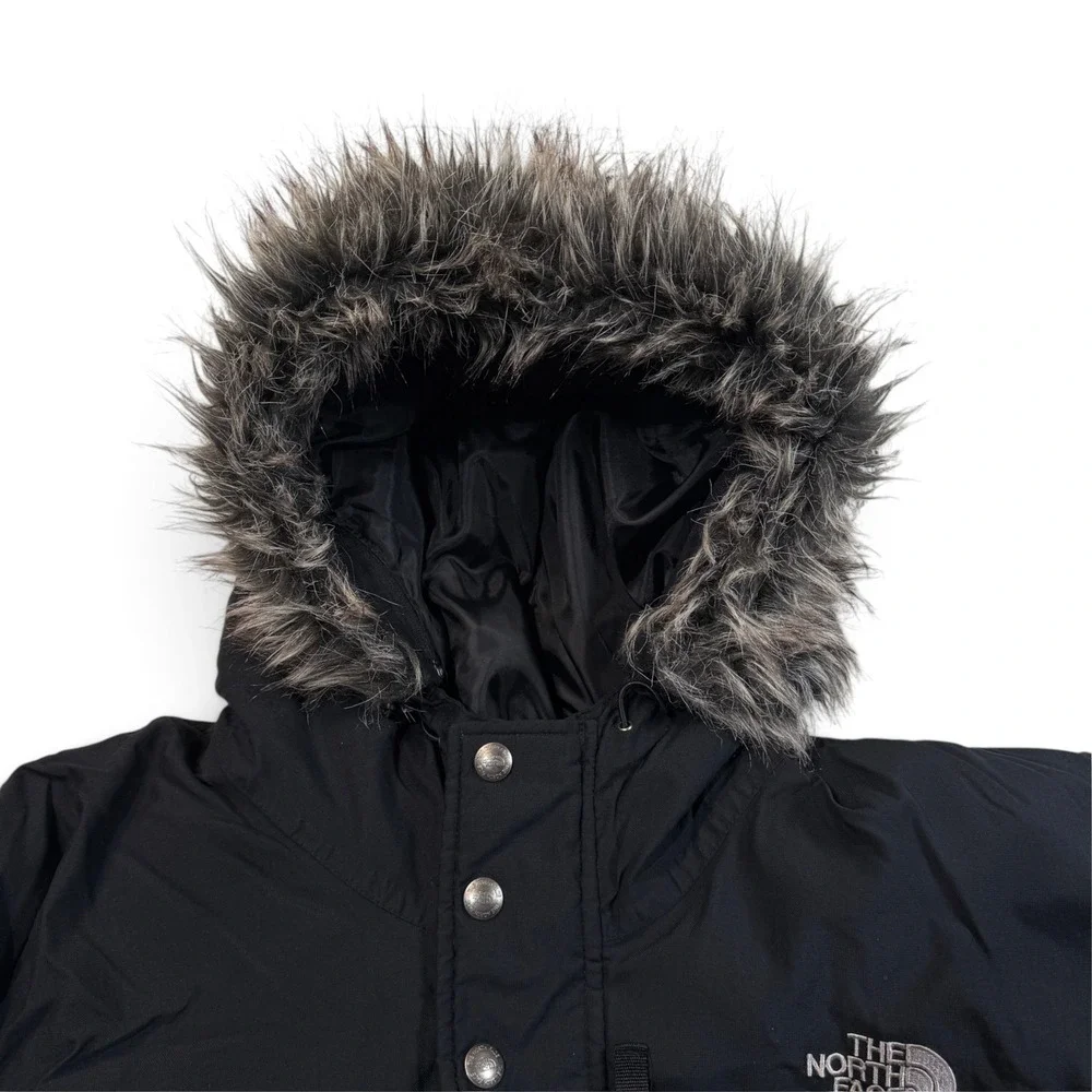 The North Face Gotham Bomber Down Parka Jacket Mens XXXL 3XL Black Faux Fur Hood